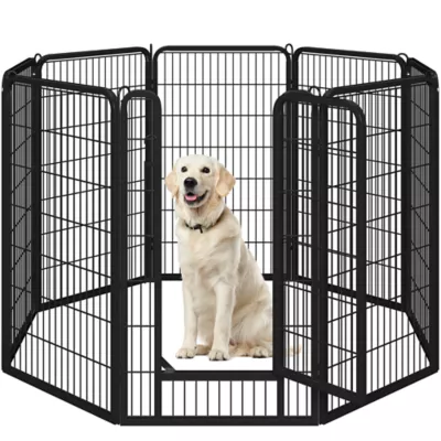 Yaheetech 8-Panel Dog Playpen - 47.5" Tall, Black - Image 1