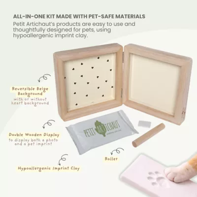 Petit Artichaut Double Frame and Paw Print Keepsake Gift & Photo Memory Frame - Image 3