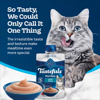 Blue Buffalo Tastefuls Purées with Tuna Adult Cat Food Topper - Multipack, 12 Count, 3 oz - Image 4