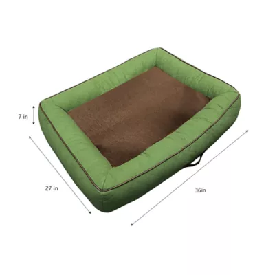 Jeep Quilted Bolster Dog Bed - Rugged Green, Large - Image 3