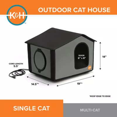 K&H Thermo Outdoor Kitty House, Grey/Black,  22" x 19" x 17" - Image 3