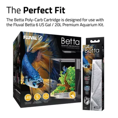Fluval Betta 20L Poly-Carb Filter Cartridge 4 pack - Image 2