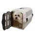 Richell Pet Travel Carrier II W/ Portable Handle, Seat Belt Latch & Slotted Door For Veiwing, White image thumbnail 5