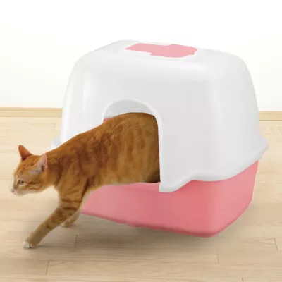 Richell Paw Trax Wide Hooded Cat Litter Box For Large Cats Or Multi-Cat Households, Scoop Included - Image 3