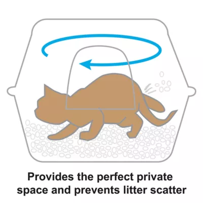 Richell Paw Trax Wide Hooded Cat Litter Box For Large Cats Or Multi-Cat Households, Scoop Included - Image 5
