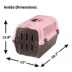 Richell Pet Travel Carrier II W/ Portable Handle, Seat Belt Latch & Slotted Door For Veiwing, Pink image thumbnail 2