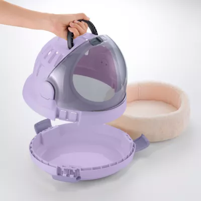 Richell Space Capsule Dog & Cat Travel Carrier W/ Veiwing Window, Lockable Door & Seat Belt Latch - Image 4