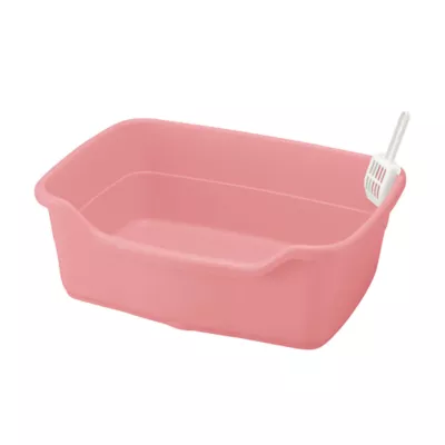 Richell Paw Trax Wide Pan Cat Litter Box For Large Cats Or Multi-Cat Households, Scoop Included - Image 1