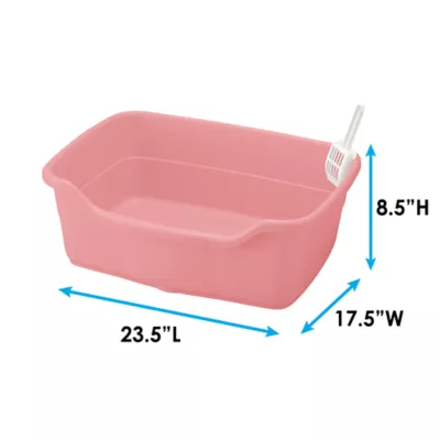 Richell Paw Trax Wide Pan Cat Litter Box For Large Cats Or Multi-Cat Households, Scoop Included - Image 2