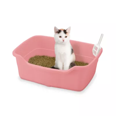 Richell Paw Trax Wide Pan Cat Litter Box For Large Cats Or Multi-Cat Households, Scoop Included - Image 3