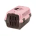 Richell Pet Travel Carrier II W/ Portable Handle, Seat Belt Latch & Slotted Door For Veiwing, Pink image thumbnail 1