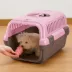 Richell Pet Travel Carrier II W/ Portable Handle, Seat Belt Latch & Slotted Door For Veiwing, Pink image thumbnail 3