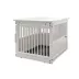 Richell Wooden End Table Dog Crate, Furniture-Style Pet Enclosure W/ Removable Sliding Tray, White image thumbnail 1