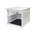 Richell Wooden End Table Dog Crate, Furniture-Style Pet Enclosure W/ Removable Sliding Tray, White image thumbnail 2