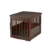 Richell Wooden End Table Dog Crate, Furniture-Style Pet Enclosure W/ Removable Sliding Tray, Brown image thumbnail 1