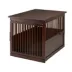 Richell Wooden End Table Dog Crate, Furniture-Style Pet Enclosure W/ Removable Sliding Tray, Brown image thumbnail 1