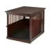 Richell Wooden End Table Dog Crate, Furniture-Style Pet Enclosure W/ Removable Sliding Tray, Brown image thumbnail 3