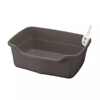 Richell Paw Trax Wide Pan Cat Litter Box For Large Cats Or Multi-Cat Households, Scoop Included - Image 1