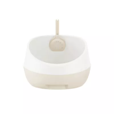 Richell Paw Trax Open-Pan Rimmed Cat Litter Box Made W/ Durable Plastic, Scoop Included - Image 2