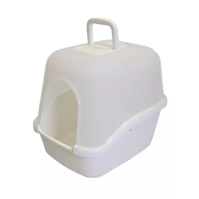 Richell Paw Trax Enclosed Hooded Cat Litter Box With Built-In Handle & Removable Hood - Image 1