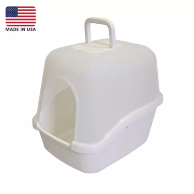 Richell Paw Trax Enclosed Hooded Cat Litter Box With Built-In Handle & Removable Hood - Image 3