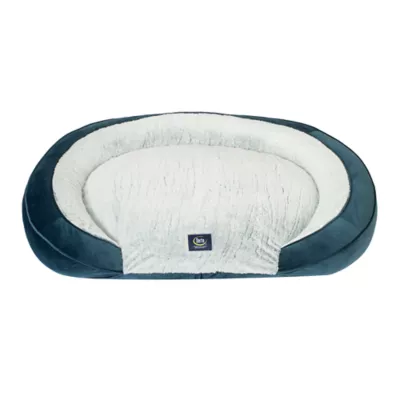 Serta Oval Orthopedic Couch Pet Bed - Blue, Gray, Taupe - Image 1