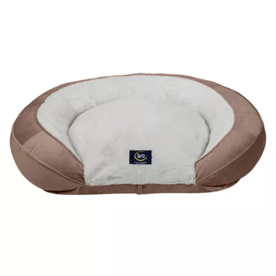 Serta Oval Orthopedic Couch Pet Bed - Blue, Gray, Taupe - Image 1