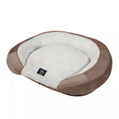 Serta Oval Orthopedic Couch Pet Bed - Blue, Gray, Taupe - Image 2
