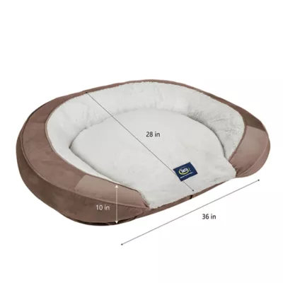 Serta Oval Orthopedic Couch Pet Bed - Blue, Gray, Taupe - Image 4
