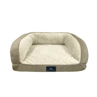 Serta Quilted Orthopedic Bolster Pet Couch Bed - Image 1