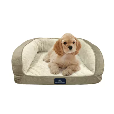 Serta Quilted Orthopedic Bolster Pet Couch Bed - Image 5