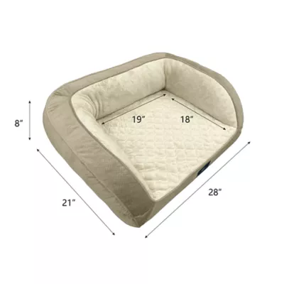 Serta Quilted Orthopedic Bolster Pet Couch Bed - Image 6