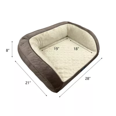 Serta Quilted Orthopedic Bolster Pet Couch Bed - Image 6