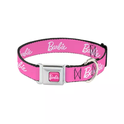 Buckle-Down Mattel Barbie Signature Script Logo Seatbelt Dog Collar - Image 1