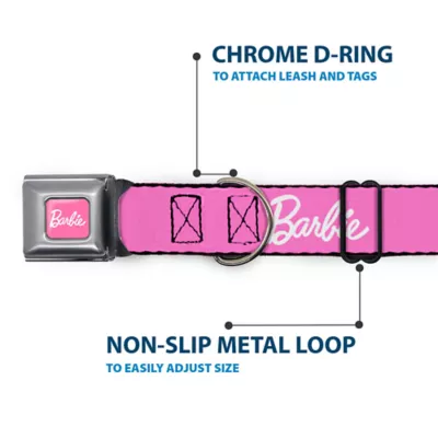 Buckle-Down Mattel Barbie Signature Script Logo Seatbelt Dog Collar - Image 5