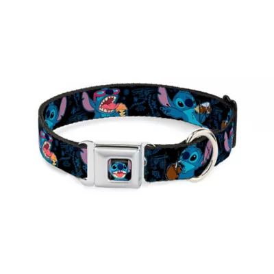 Buckle-Down Disney Lilo & Stitch Snacking Poses Seatbelt Dog Collar - Image 1