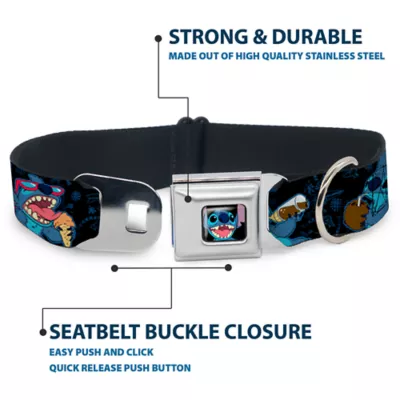 Buckle-Down Disney Lilo & Stitch Snacking Poses Seatbelt Dog Collar - Image 4