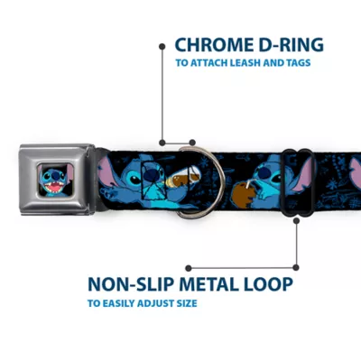 Buckle-Down Disney Lilo & Stitch Snacking Poses Seatbelt Dog Collar - Image 5