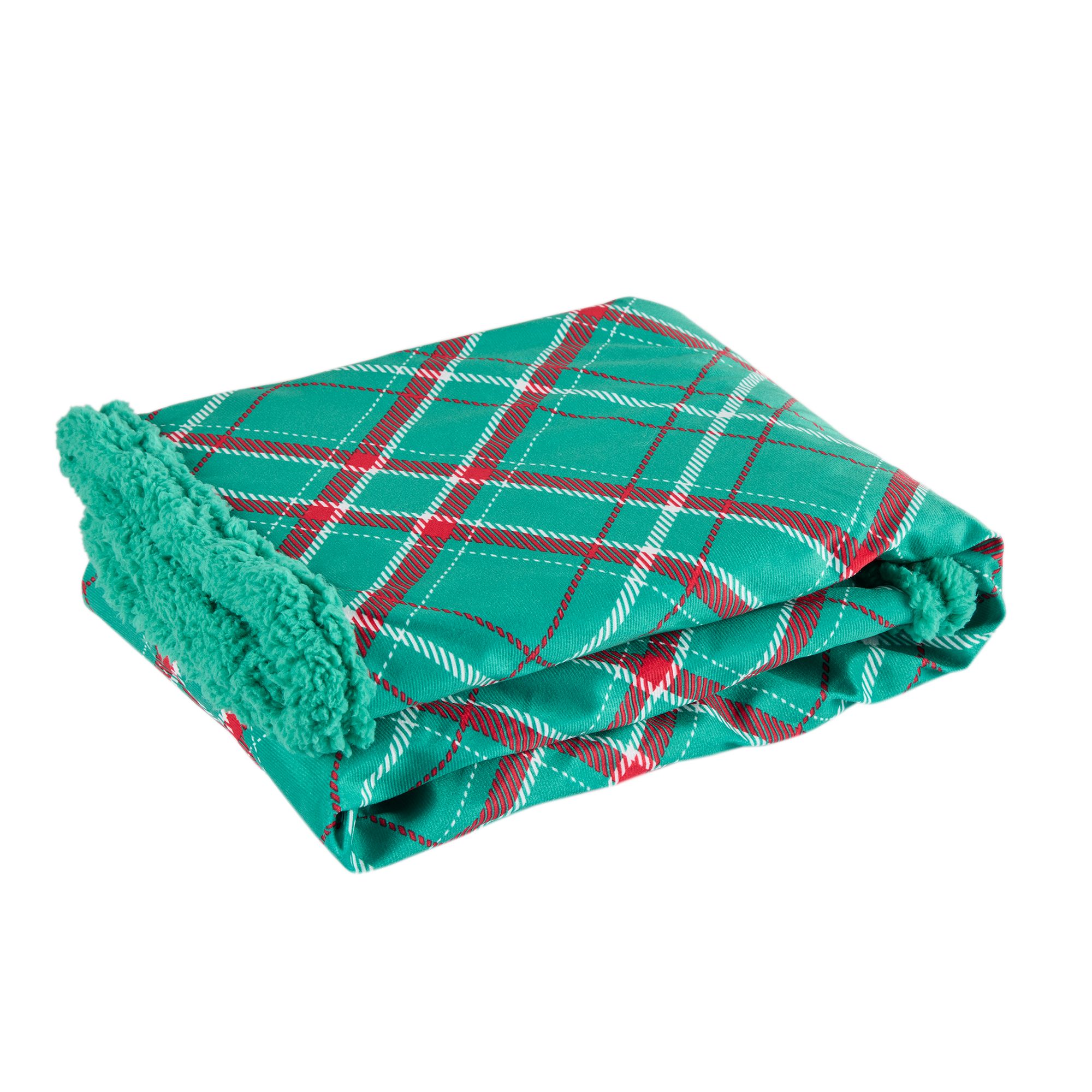 Merry & Bright® Green & Red Plaid Holiday Pet Blanket, 30 IN X 40 IN