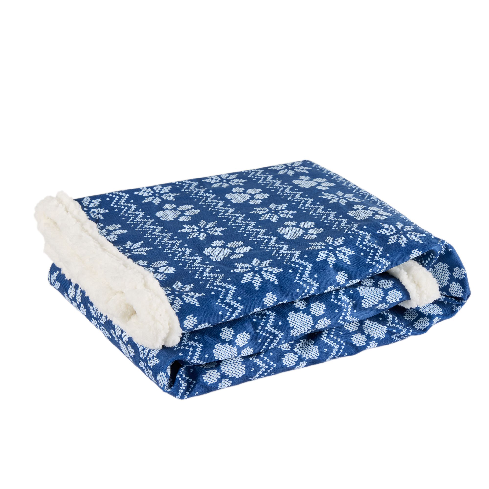 Merry & Bright® Blue & White Fair Isle Holiday Pet Blanket, 30 IN X 40 IN