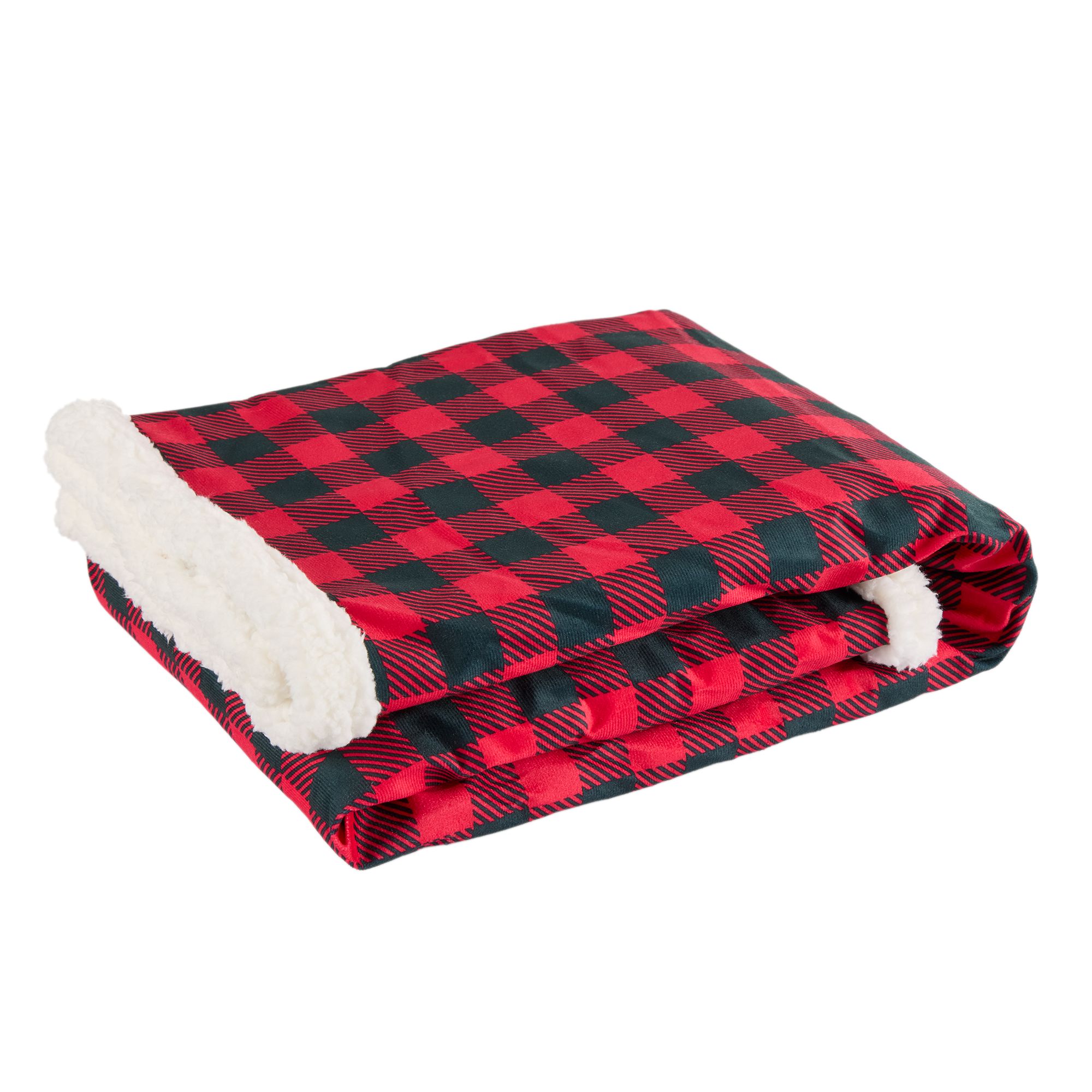 Merry & Bright® Black & Red Buffalo Check Holiday Pet Blanket, 30 IN L X 40 IN W
