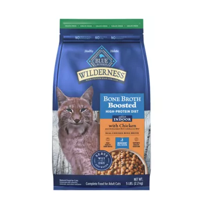 Blue Buffalo Wilderness Bone Broth Boosted High-Protein Diet Adult Indoor Cat Food - Chicken - Image 1