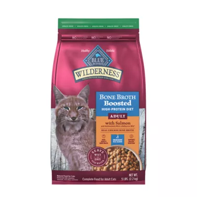 Blue Buffalo Wilderness Bone Broth Boosted High-Protein Diet Adult Indoor Cat Food - Salmon - Image 1