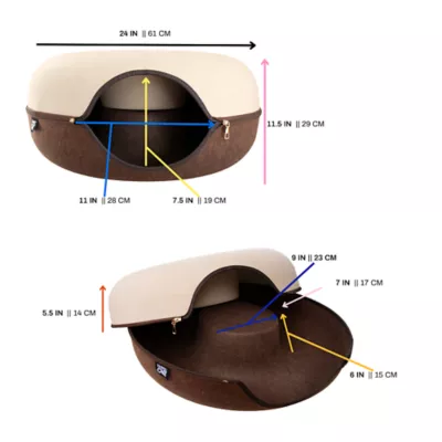 Travel Cat® Donut-Shaped Cat Hideaway Cave & Scratcher Cat Bed, Made With Claw-Resistant Felt - Image 8