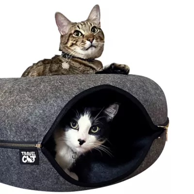 Travel Cat® Donut-Shaped Cat Hideaway Cave & Scratcher Cat Bed, Made With Claw-Resistant Felt - Image 5