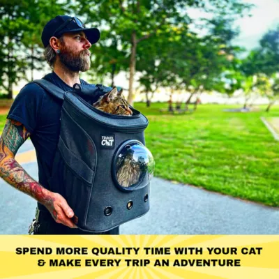 Travel Cat® Fat Cat Backpack Carrier W/ Bubble Window For Cats Up To 25lbs, Airline Approved - Image 2