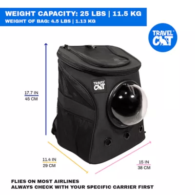 Travel Cat® Fat Cat Backpack Carrier W/ Bubble Window For Cats Up To 25lbs, Airline Approved - Image 9
