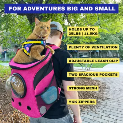 Travel Cat® Fat Cat Backpack Carrier W/ Bubble Window For Cats Up To 25lbs, Airline Approved - Image 4