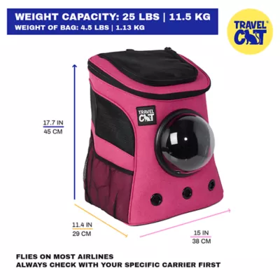 Travel Cat® Fat Cat Backpack Carrier W/ Bubble Window For Cats Up To 25lbs, Airline Approved - Image 9