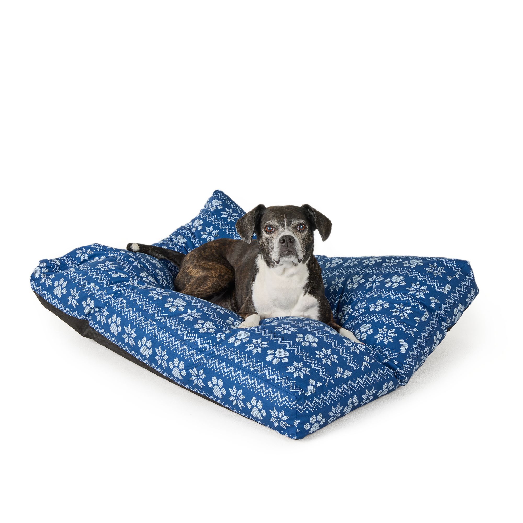 Merry & Bright® Navy Fair Isle Holiday Dog Pillow Bed